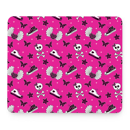 Pink Emo Symbols Pattern Print Mouse Pad