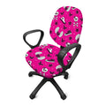 Pink Emo Symbols Pattern Print Office Chair Cover