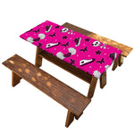 Pink Emo Symbols Pattern Print Picnic Table Cover