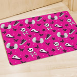 Pink Emo Symbols Pattern Print Polyester Doormat