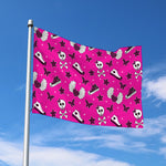 Pink Emo Symbols Pattern Print Polyester Flag