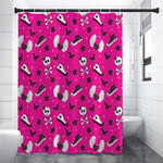 Pink Emo Symbols Pattern Print Premium Shower Curtain