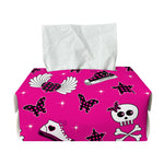 Pink Emo Symbols Pattern Print Rectangle Tissue Box Cover