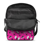 Pink Emo Symbols Pattern Print Rectangular Crossbody Bag