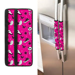 Pink Emo Symbols Pattern Print Refrigerator Handle Covers