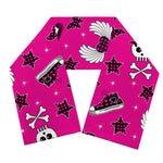 Pink Emo Symbols Pattern Print Scarf