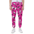 Pink Emo Symbols Pattern Print Joggers