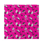 Pink Emo Symbols Pattern Print Silk Bandana