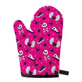 Pink Emo Symbols Pattern Print Single Oven Mitt