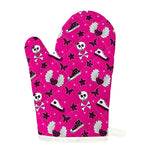 Pink Emo Symbols Pattern Print Single Oven Mitt