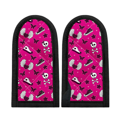 Pink Emo Symbols Pattern Print Skillet Handle Cover
