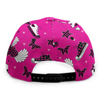 Pink Emo Symbols Pattern Print Snapback Cap