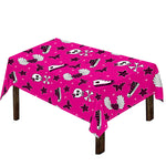 Pink Emo Symbols Pattern Print Tablecloth
