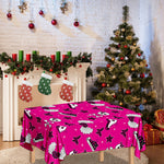 Pink Emo Symbols Pattern Print Tablecloth