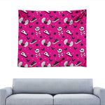 Pink Emo Symbols Pattern Print Tapestry