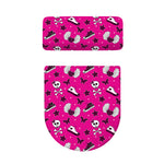 Pink Emo Symbols Pattern Print Toilet Lid And Tank Cover Set