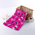 Pink Emo Symbols Pattern Print Towel