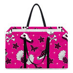 Pink Emo Symbols Pattern Print Utility Tote Bag