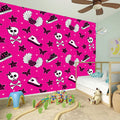 Pink Emo Symbols Pattern Print Wall Sticker