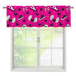 Pink Emo Symbols Pattern Print Window Valance