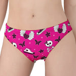 Pink Emo Symbols Pattern Print Women's Panties