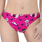 Pink Emo Symbols Pattern Print Women's Thong