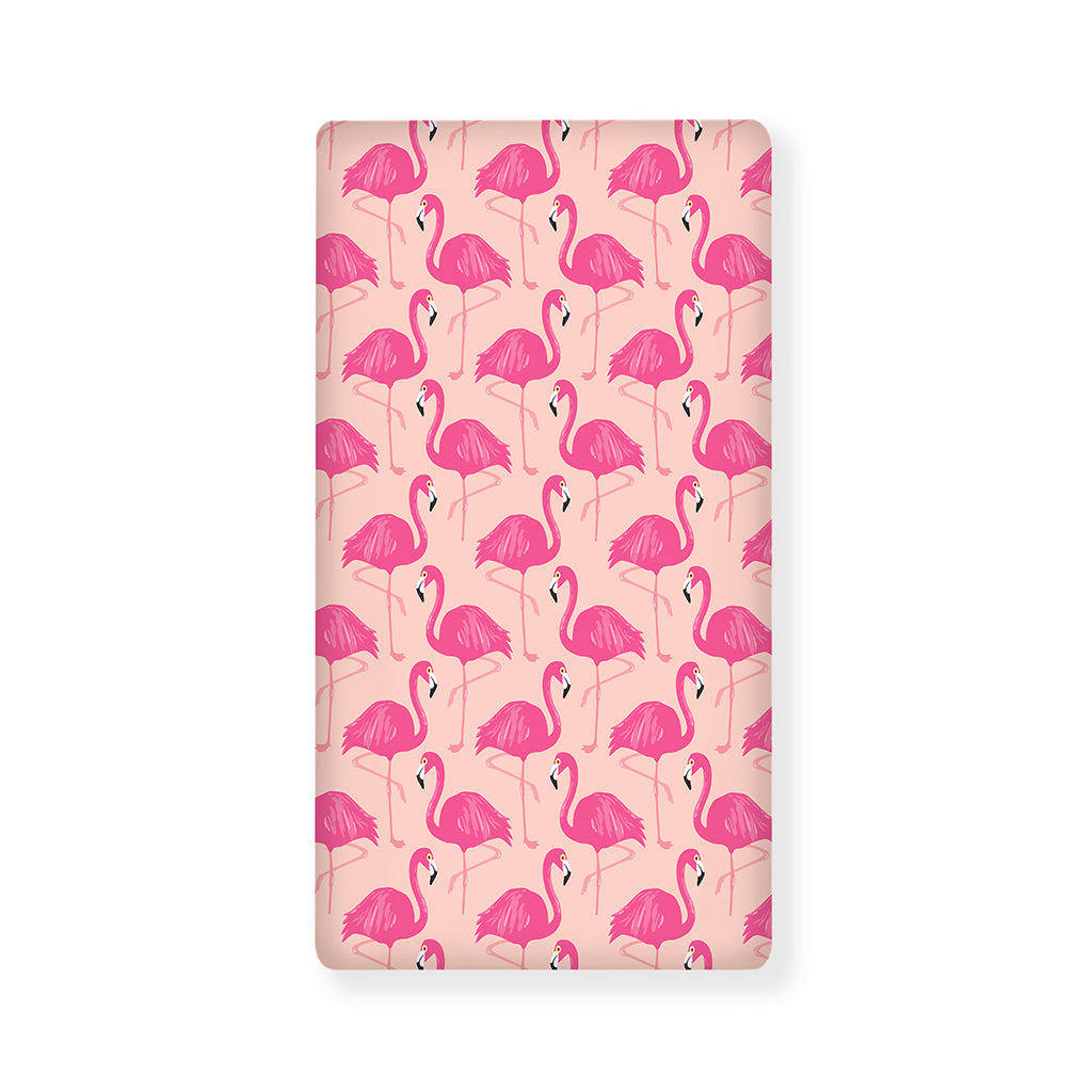 Pink Flamingo Pattern Print Baby Crib Sheet