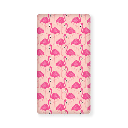 Pink Flamingo Pattern Print Baby Crib Sheet