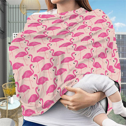 Pink Flamingo Pattern Print Baby Seat Cover
