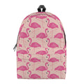 Pink Flamingo Pattern Print School Backpack