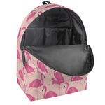 Pink Flamingo Pattern Print Backpack