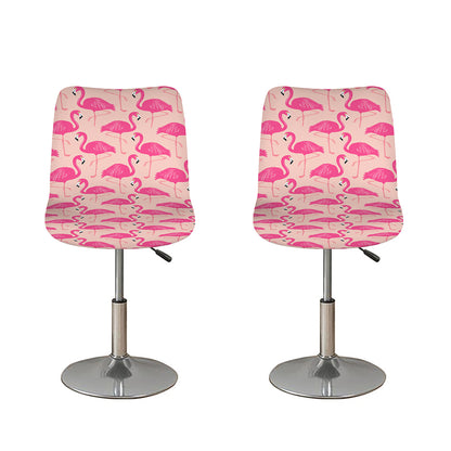 Pink Flamingo Pattern Print Bar Stool Covers