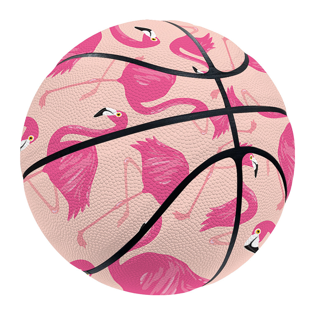 Pink Flamingo Pattern Print Basketball