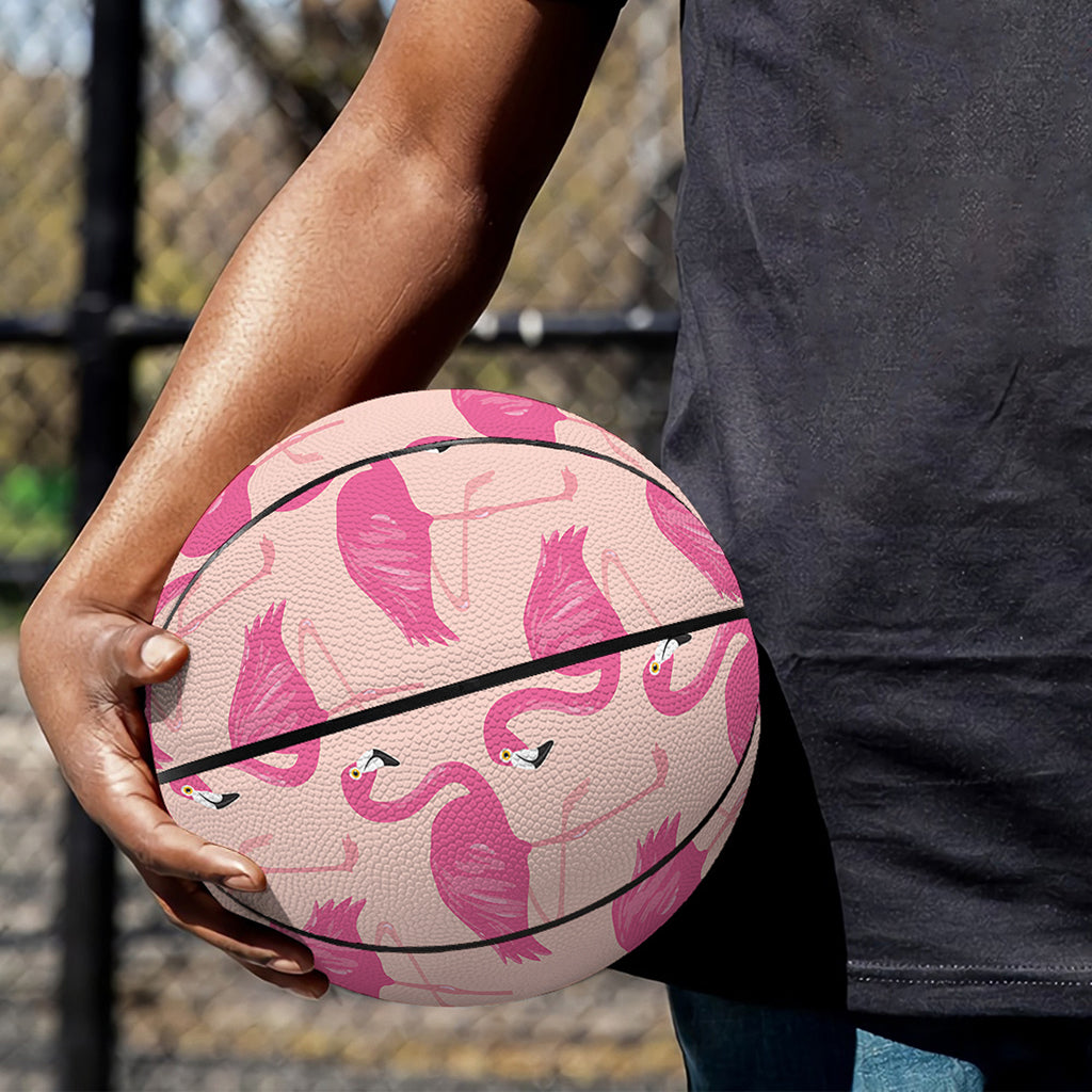 Pink Flamingo Pattern Print Basketball