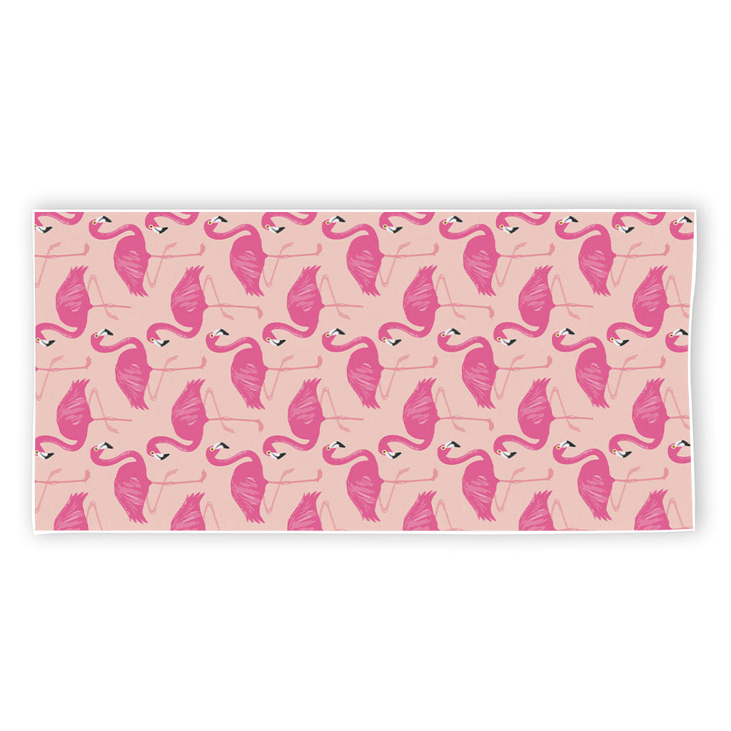 Pink Flamingo Pattern Print Beach Towel