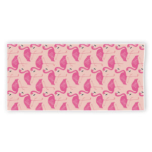 Pink Flamingo Pattern Print Beach Towel