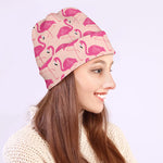 Pink Flamingo Pattern Print Beanie