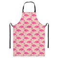 Pink Flamingo Pattern Print Bib Apron With Pocket