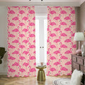Pink Flamingo Pattern Print Dimout Pencil Pleat Curtains