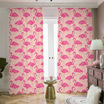 Pink Flamingo Pattern Print Blackout Pencil Pleat Curtains