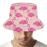 Pink Flamingo Pattern Print Bucket Hat