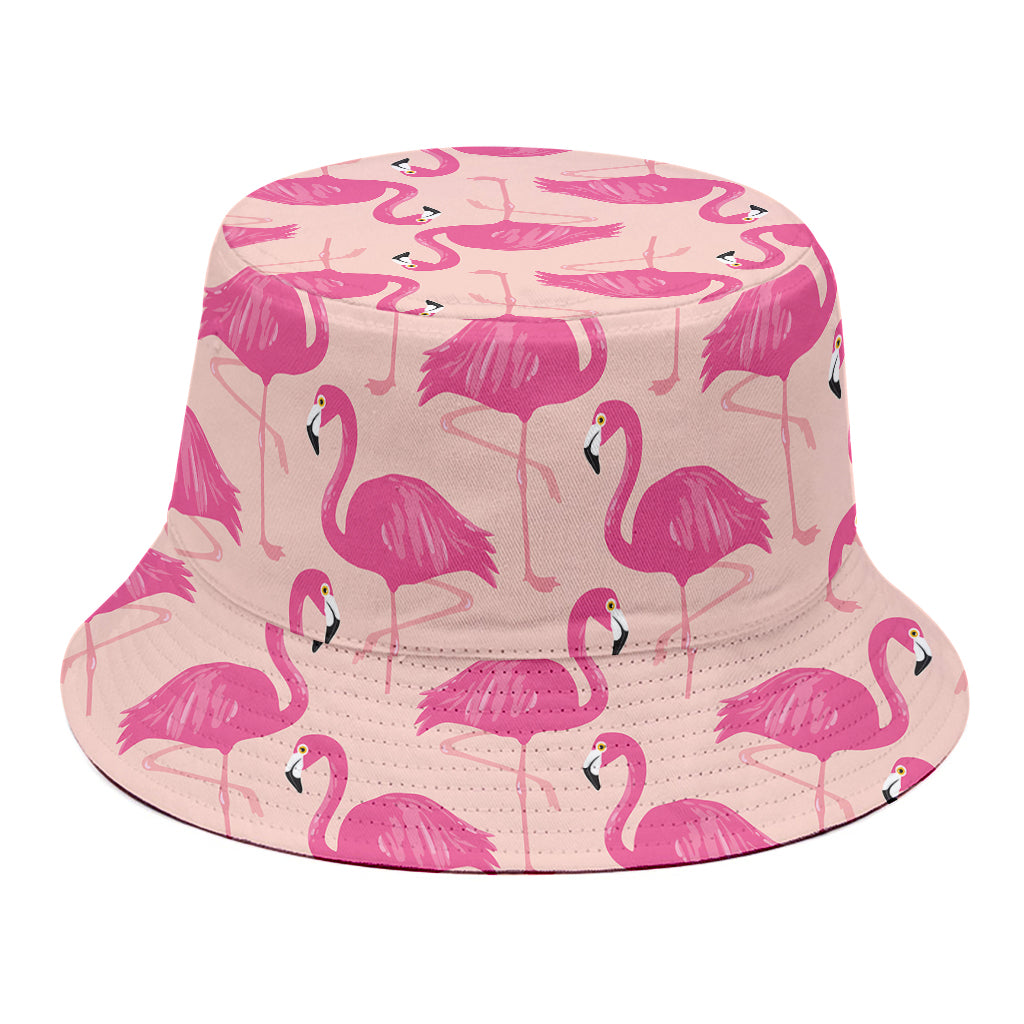 Pink Flamingo Pattern Print Bucket Hat