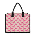Pink Flamingo Pattern Print Canvas Tote Bag