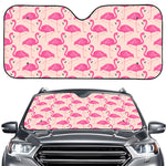 Pink Flamingo Pattern Print Car Windshield Sun Shade