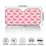 Pink Flamingo Pattern Print Car Windshield Sun Shade