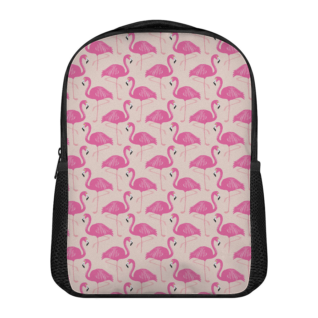 Pink Flamingo Pattern Print Casual Backpack