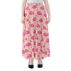 Pink Flamingo Pattern Print Chiffon Maxi Skirt