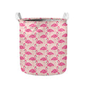 Pink Flamingo Pattern Print Collapsible Laundry Basket