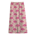 Pink Flamingo Pattern Print Cotton Front Slit Maxi Skirt