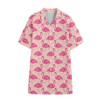 Pink Flamingo Pattern Print Cotton Hawaiian Shirt